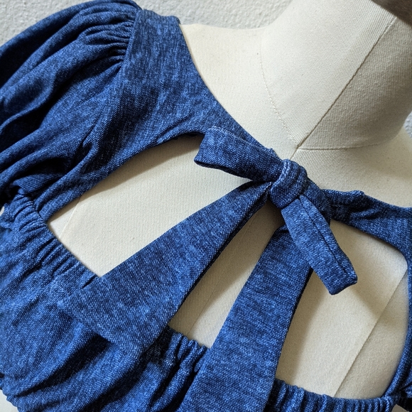 {WeWoreWhat} Brand New Lily Top in Denim Texture - Picture 6 of 11
